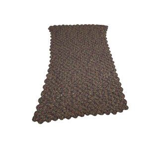 Vintage Afghan Throw Multi-colored Granny Lap Blanket Shell Scallop Edge